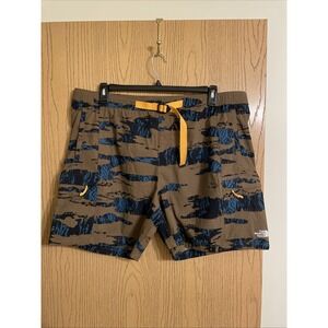 Men's The North Face Shorts Cargo Size XXL Olive Blue Belted Nylon Hiking